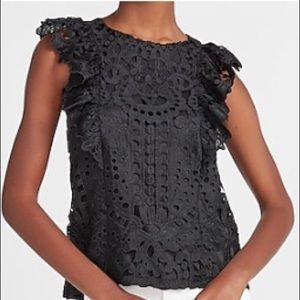NWT boho black lace top:: Express